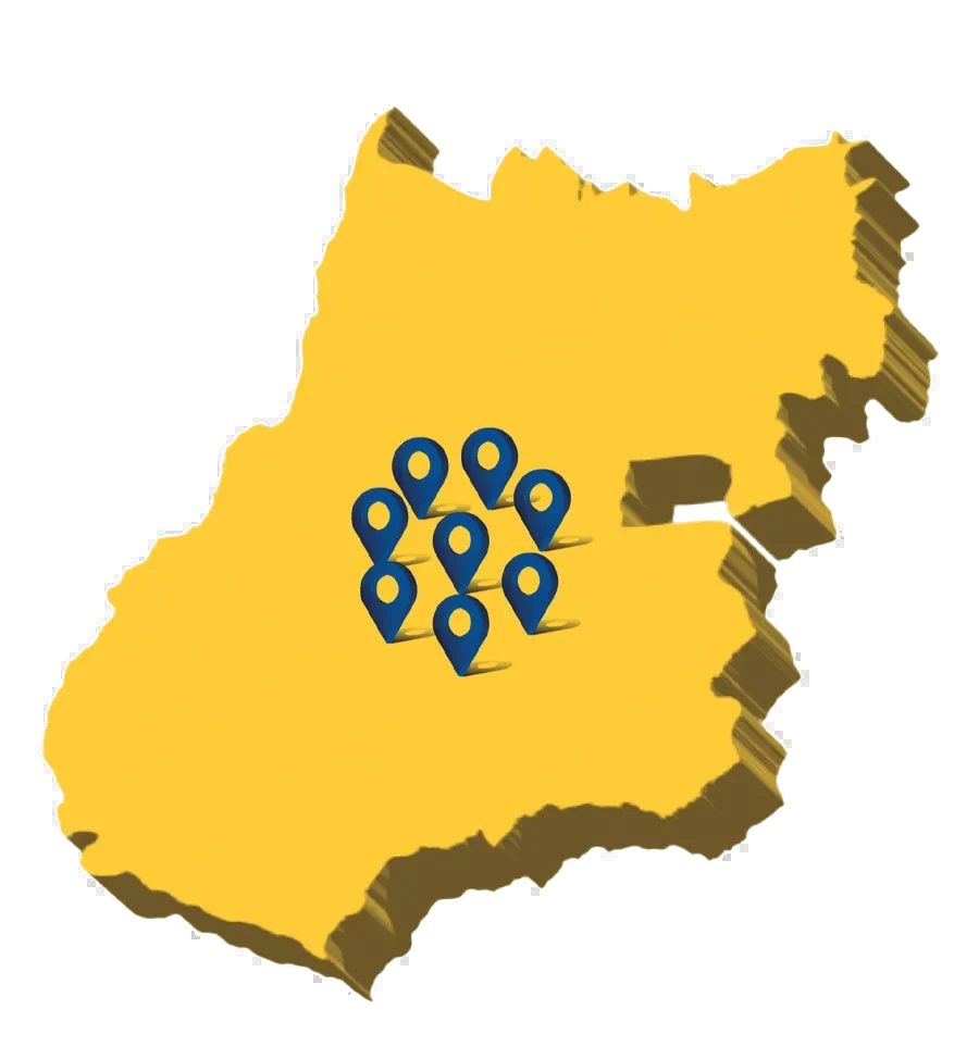Mapa de Goiás com o alcance da Sucesso